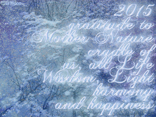 2015 gratitude to Mother Nature ~ cradle of us, all Life, Wisdom, Light, harmony and happiness
