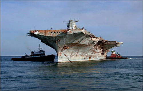 U.S.S. Oriskany, aircraft carrier, to be sunk in the Gulf of Mexico off Florida to become an artificial reef