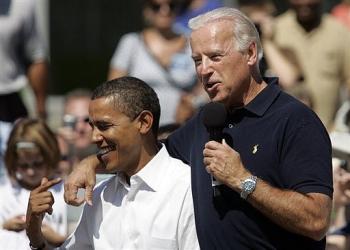 Barack Obama (L) with Joe Biden as they campaign together in Toledo, Ohio Barack Obama (L) with Joe Biden as they campaign together in Toledo, Ohio