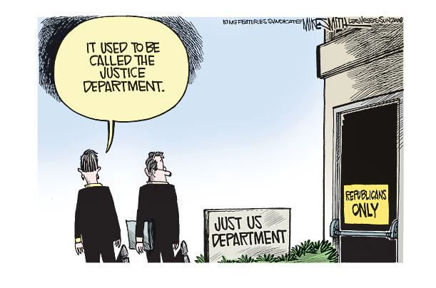 Cartoon: 'It used to be called the Justice Department'