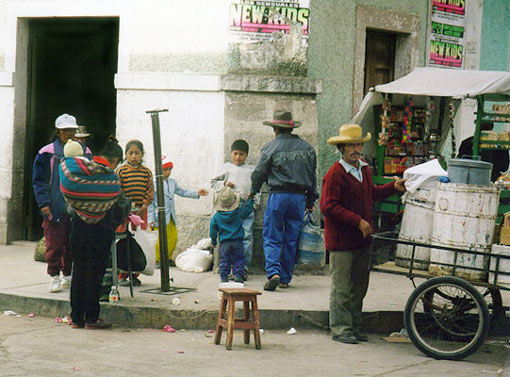 local street corner in downtown Chivay