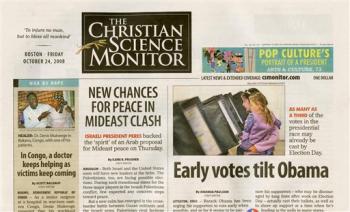 masthead on the front page of The Christian Science Monitor