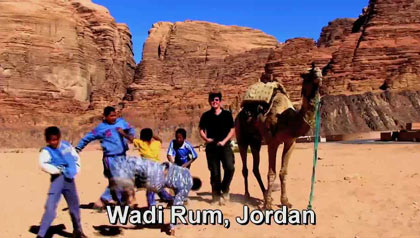 dancing in Wadi Rum, Jordan