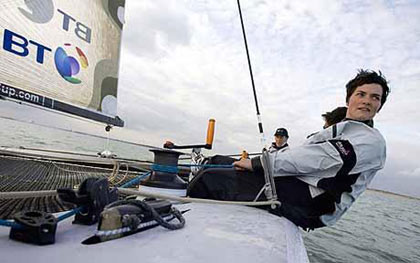 all aboard: Ellen MacArthur onboard her BT sponsored boat is anticipating the best Vendee race ever