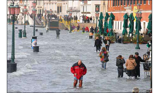 sirens and loudspeaker announcements reinforced the flood alert, amid fears that the sea level could rise even higher