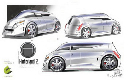 Hinterland 1 Concept Car: electric minivan with Prius-like aerodynamics