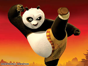 Kung Fu Panda - panda Po admires martial-arts heroes