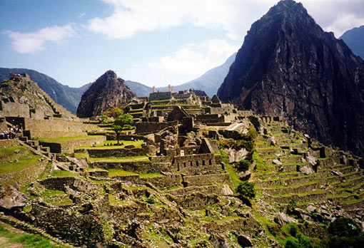Machu Picchu (facing north-west) from the terraces by the entrance
