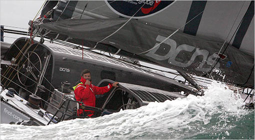 Marc Thiercelin had to pull out of the Vendée Globe race because of damage to his yacht’s mast
