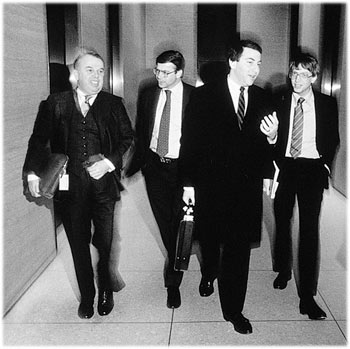 IPO day for Microsoft - Frank Gaudette, Jon Shirley, Michael Rome and Bill Gates, 1986 IPO day for Microsoft - Frank Gaudette, Jon Shirley, Michael Rome and Bill Gates, 1986