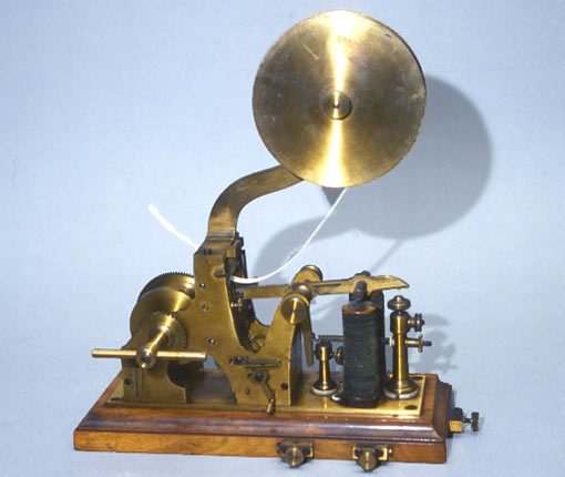 the Samuel Morse Telegraph Receiver: the scheme that would occupy ninety-five percent of the world's considerable telegraphic traffic by 1880 was not invented by a scientist but by an accomplished artist and sculptor, President of the American Academy of Design, Samuel F. B. Morse