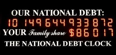 National Debt Clock in Times Square in New York has run out of digits