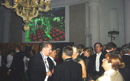 The Nobel Laureates and their guests, members of the Swedish Royal family, the Nobel Foundation and the Swedish Academy celebrated at the Nobel NightCap party at the Stockholm School of Economics after the prize giving ceremony and banquet at Stockholm Town Hall