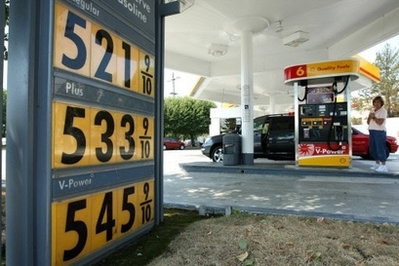 Gasoline prices over $5 per gallon are displayed at a Shell station in San Mateo, California, June 23