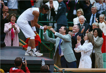 Nadal celebrated his victory with Crown Prince Felipe and Princess Letizia of Spain