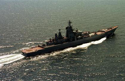 Russian Navy's 19,000-ton nuclear-powered cruiser Peter the Great, June 2003 Russian Navy's 19,000-ton nuclear-powered cruiser Peter the Great, June 2003