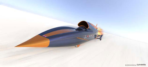 the car is designed not just to break the world land speed record – 763mph – but to obliterate it