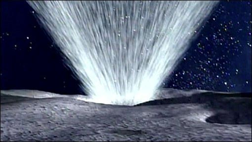 NASA has released more pictures of its mission to crash a craft into the moon, showing a mile high plume of lunar debris from the Cabeus crater