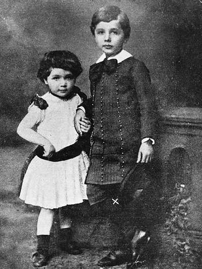 a childhood portrait of Albert Einstein and his sister Maja