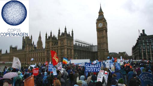 Climate change protesters gather around the Houses of Parliament in central London on Saturday, two days before the start of the climate change conference in Copenhagen Climate change protesters gather around the Houses of Parliament in central London on Saturday, two days before the start of the climate change conference in Copenhagen
