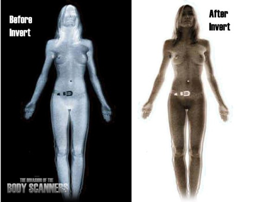 nude scanners: full body scanners that President Obama last night authorized to be rolled out in airports across the country at a cost of over $1 billion dollars not only produce detailed pictures of your genitals, but once inverted some of those images also display your naked body in full living color