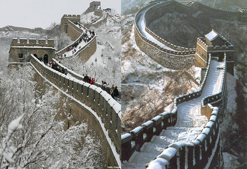 Snow blankets a stretch of the Great Wall of China in this file photo. Chinese Government officials have claimed recent successes in seeding clouds to produce snowfall in and around Beijing as a means of alleviating drought. Snow blankets a stretch of the Great Wall of China in this file photo. Chinese Government officials have claimed recent successes in seeding clouds to produce snowfall in and around Beijing as a means of alleviating drought.