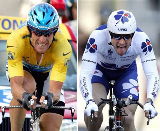 Tour de France riders Lance Armstrong and Sebastien Joly