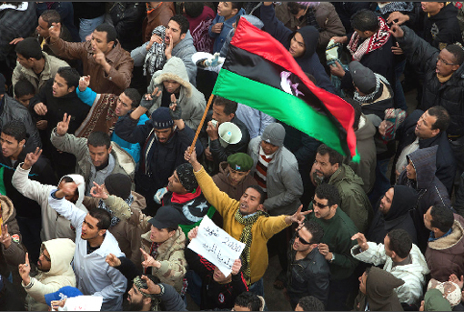 A large protest followed Friday prayers in Benghazi, Libya. A crowd of at least 5,000 attended the prayers, which included funeral prayers for three victims of the recent violence.