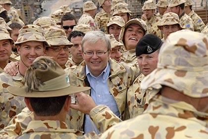 Prime Minister Kevin Rudd has pulled the country's troops out of Iraq