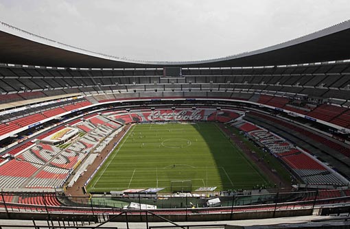 the Aztec Stadium in Mexico sits empty due to the swine flu outbreak