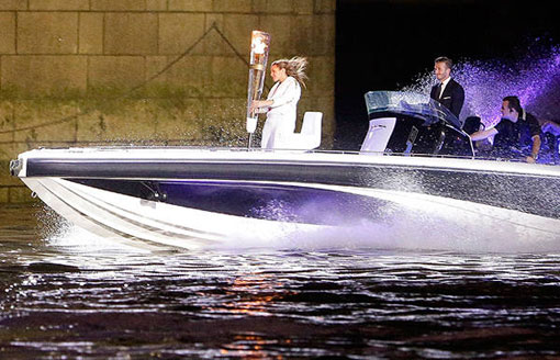 David Beckham at London Olympic games opening ceremony