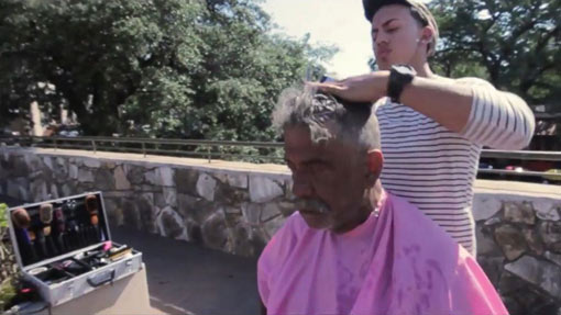 Rudy Ibanez, 21, offers to give free haircuts to the homeless on Sundays in order to ‘do some good’