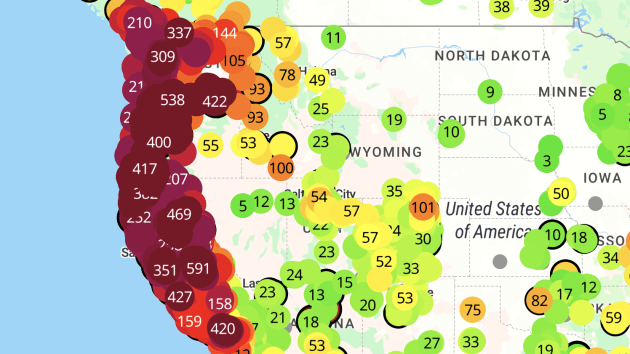 13 Sep 2020. West Coast. Portland' air quality index (AQI) reaches 516 (vs. East Coast: 14) after 100-day chaotic restlessness