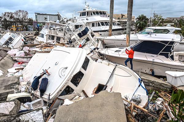 Florida: boats heavily packed ashore, 93yo on fanboat, Babcock Ranch weathered Hurricane Ian without loss of power