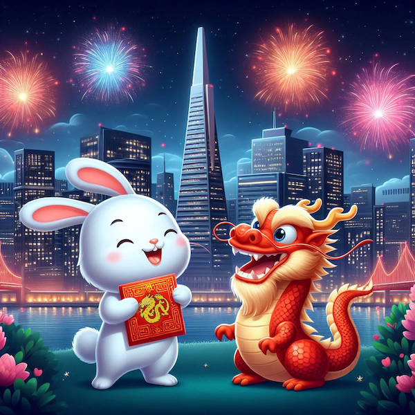 Lunar New Year's Parade in San Francisco largest outside Asia, nearly 3 hours long over 1.3 miles featuring 289-foot-long golden dragon